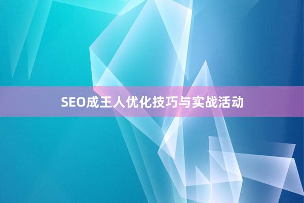 SEO成王人优化技巧与实战活动
