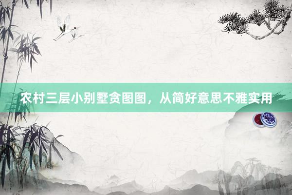 农村三层小别墅贪图图，从简好意思不雅实用